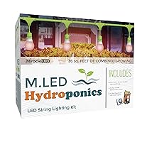 Miracle LED Hydroponics LED Indoor Grow Light Kit - Includes 4 Multi-Plant Red Spectrum 150W Replacement Grow Light Bulbs & 1 4-Socket Corded Fixture with SproutMatic Timer