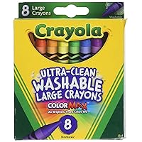 Crayola Washable Crayons, Large, 8 Colors - 2 Packs