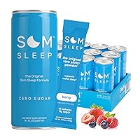 Som Sleep, Restful Sleep Drinks & Powder Drink Mix 22-Pack Set: Berry – Vegan, Zero Sugar, Keto Friendly
