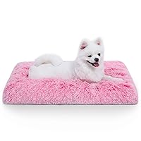 Vonabem Medium Dog Bed Crate Pad,Washable Dog Beds for Medium Small Dogs,Plush Fluffy Puppy Beds Pink Cute,Dog Mats for Sleeping Anti-Slip, Kennel Pad 30inch