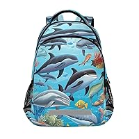 Ocean Theme School Backpack for Kid 5-13 yrs,Sea Animal Backpack Kindergarten School Bag,13