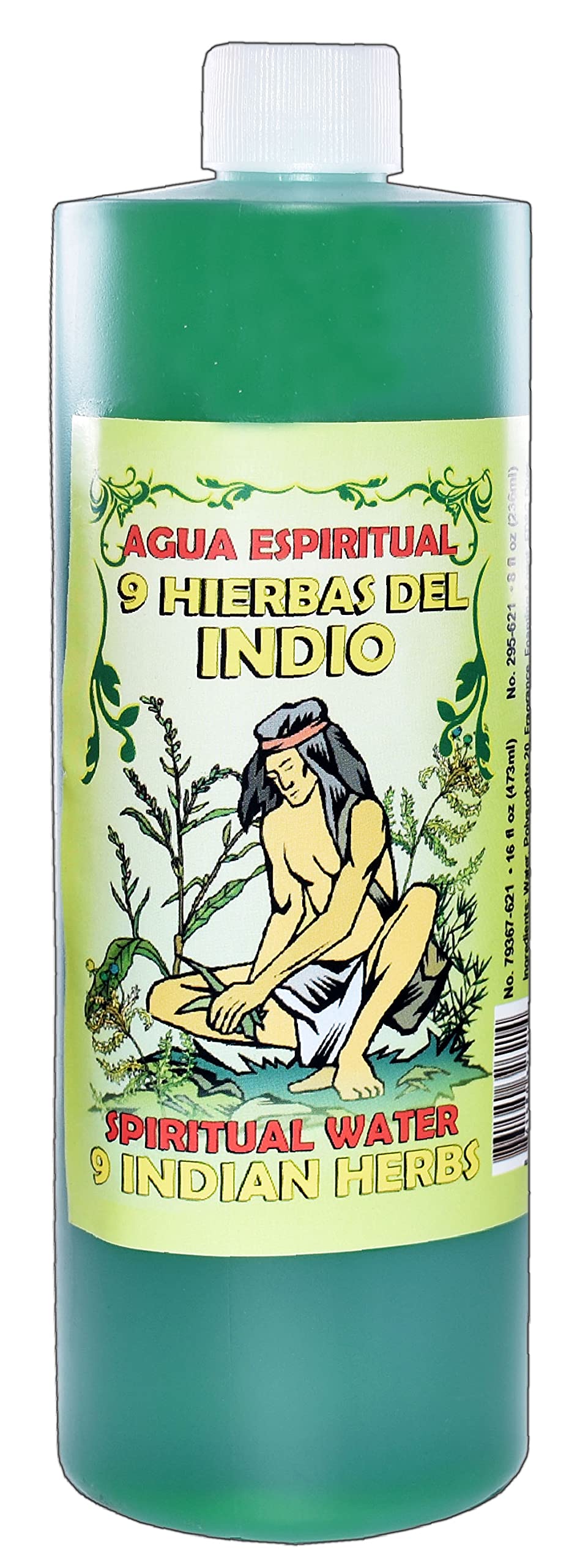 1 Bottle 9 Indian Herbs Spiritual Water-9 HIERBAS DEL Indio AGUA ESPIRITUAL 16 OZ. - Magick Pagan