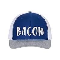 The Word Bacon/Trucker Hat/Snapback/Funny Apparel/White Text