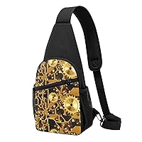 Citrus Fruit Pattern Casual Crossbody Chest Bag, Lightweight Shoulder Backpack, Women'S, Men'S Outdoor Backpacks
