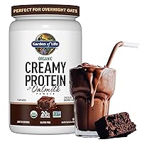 Garden of Life Creamy Organic Vegan Protein Powder + OatMilk, 20g Complete Plant Based Protein, Coconut Water, MCTs, Sprouted Grains, Prebiotics, Probiotics – Gluten-Free, Chocolate Brownie, 2 LBS