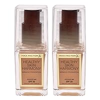 Max Factor Healthy Skin Harmony Miracle Foundation SPF 20-80 Bronze Foundation Women 1 oz Pack of 2