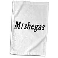 3dRose - Image of Yiddish Word Mishegas for Crazy - Towel - (twl-307337-1)
