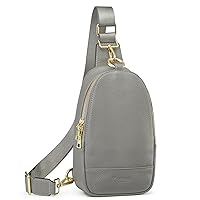 Kattee Sling Bag for Women, Genuine Leather Fanny Packs for Women, Small Crossbody Chest Bag with RFID Blocking