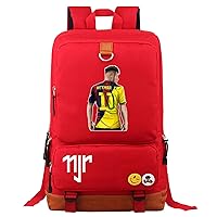 Neymar JR Student Bookbag Football Star Canvas Daypack,PSG Graphic Travel Bag Lightweight Laptop Rucksack for Teen