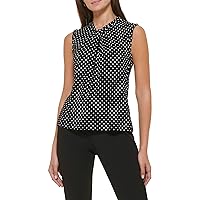 Tommy Hilfiger Sleeveless Blouse – Business Casual Women’s Tops with Knotted Neckline