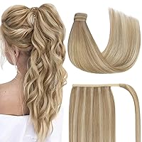 [Sunny and Ve Sunny] Wire Hair Extensions and Human Hair Ponytail Blonde 160G