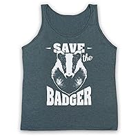 Men's Save The Badger Animal Rights Protest Slogan Tank Top Vest