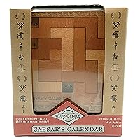 True Genius: Caesar's Calendar - One-A-Day Puzzle Calendar, 365 Unique Solves, Brainteasers, Wood Puzzle, Difficulty Level 4, Project Genius, Ages 8+