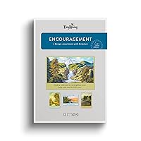 DaySpring - Encouragement Fine Art- 4 Fine Art Landscape Designs Assortment with Scripture - 12 Encouragement Boxed Cards & Envelopes (U0065)