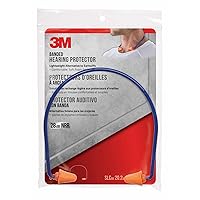 3M Safety Band Style Hearing Protector, Orange Ear Tips, Earplugs