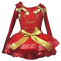 Petitebella Heart Breaker L/s Shirt Red Valentine Heart Petal Skirt Outfit Nb-8y