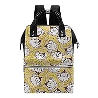Monkeys Bananas Wide Open Designed Diaper Bag Waterproof Mommy Bag Multi-Function Travel Backpack Tote Bags