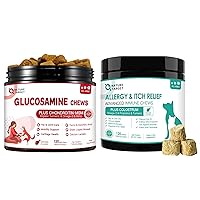 Glucosamine for Dogs, Joint Supplement for Dogs with Chondroitin, Dog Allergy Relief Freeze Dried Chews, 120 Chews