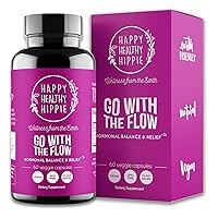 Go with The Flow Hormone Balance for Women - Supports All Hormonal Stages | PMS Relief | Hot Flashes Menopause Relief | 100% Plant Based | 60 Vegan Non-GMO Capsules