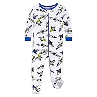baby-boys Pure Organic Cotton Footed Stretchie One Piece Sleepwear, Baby and Toddler, Zipper, 1 Pack