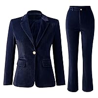 Two Piece Outfits for Women Lightweight Blazer Jackets with Wide Leg Pant Suit Sets Lapel Casual Casual Blazer Set