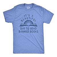 Mens Its A Beautiful Day to Read Banned Books T Shirt Funny Anti Censorship Reading Joke Tee for Guys