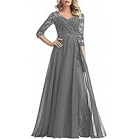Wedding Guest Dresses for Women Lace V Neck Mother of The Bride Dresses Sequin Beaded Mother of The Groom Dresses Long