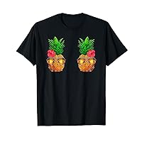 Funny Tropical Hawaiian Pineapple Boobs Summer Vibes Women T-Shirt