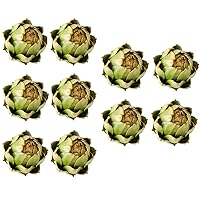 [10-Pack] Large Green Faux Artichokes - Artificial Vegetables and Fake Fruits for Kitchen Decorations