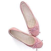 Ladies Faux Suede Summer Casual Cute Dress Flats Outdoor Walking Shoes T-Pink US 6