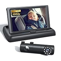 Grownsy Baby Car Camera, HD 1080P Display Baby Car Mirror with Night Vision Feature, 4.4inch Baby Car Monitor with Wide Clear View, Baby Car Seat Mirror Camera Rear Facing to Observe Baby's Every Move