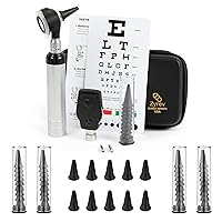 Zyrev Multi-Function Otoscope/Oph. Set with 50 Extra Disposable Tips, Black