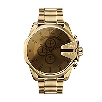 Diesel Mega Chief Stainless Steel Chronograph Men's Watch, Color: Gold (Model: DZ4662)