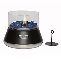 Cuisinart COH-700 Petite Tabletop Fire Bowl with Windproof Tempered Glass, Ceramic Fiber Cotton Wick, Easy to Use and Refill