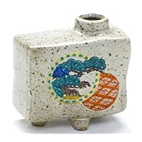 Kutani Hyakkaen Kutaniyaki Ware Flower Vase Pot kin-Maru shouchikubai