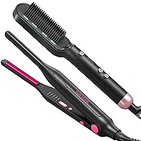 Wavytalk Ionic Hair Straightener Brush and Pencil Flat Iron Pink