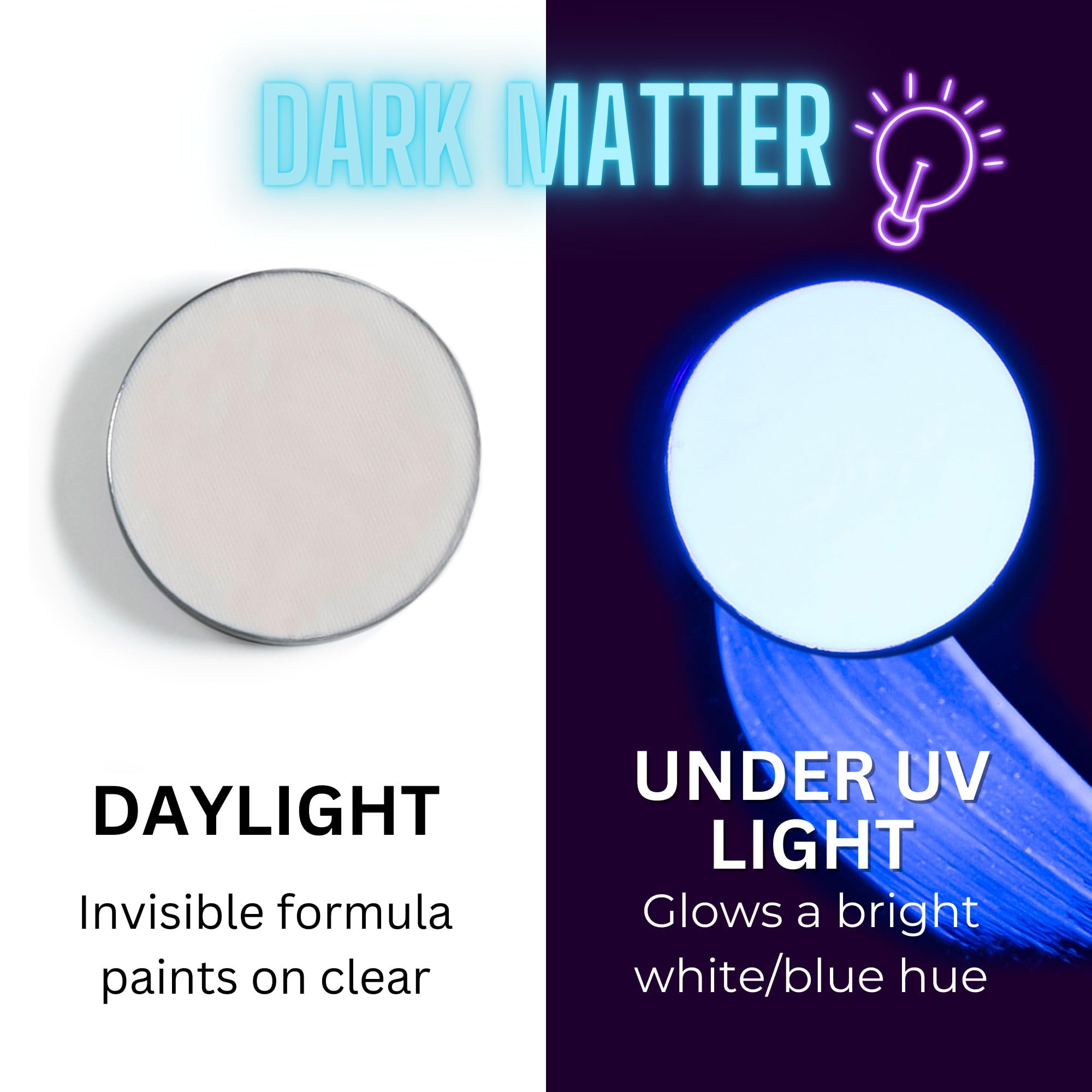 Mehron Makeup Paradise Makeup AQ Refill (.25 oz) (Dark Matter – Neon Clear/Blue UV)