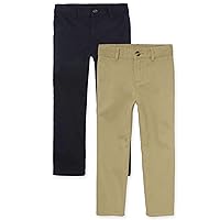 The Children's Place Boys' Stretch Chino Pants, Flax 2-Pack