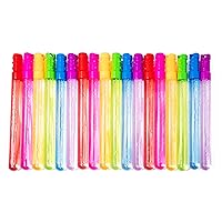 18 PCS Bubble Wand Set with 18 Bag 10ml Concentrate Refill Solution, Safety Non Toxic, Easy-Grip Summer Bubbles Maker Toy for Kids, Outdoor/Indoor Playtime, Party Favors Supplies