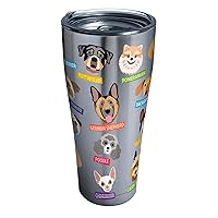 Tervis Triple Walled Flat Art Dogs Insulated Tumbler Cup Keeps Drinks Cold & Hot, 30oz Legacy, Stainless Steel