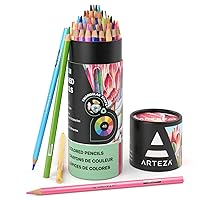 Arteza Colored Pencils for Adult Coloring, 48 Colors, Soft Drawing Pencils, Highly-Pigmented, Wax-Based Core, Professional Art Supplies for Artists, Pencil Set for Adults and Teens