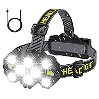 Victoper Headlamp Rechargeable, 22000 Lumens Super Bright 10 LEDs Head Lamp, 8+2 Modes Head Light with Red Light for Adult, Waterproof Head Flashlight for Outdoor Running, Hunting, Camping, Hiking