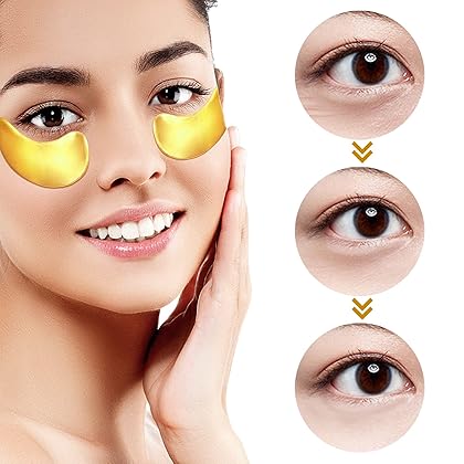 Adofect 30 Pairs Gold Eye Mask Under eye patches Power Crystal Gel Collagen Masks Great For Face, Dark Circles and Puffiness, Beauty & Personal Care