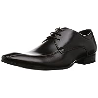 Mens Lace up Bicycle Toe Leather Feel Oxford Black Brown