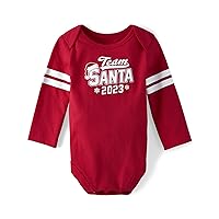 The Children's Place Unisex-Baby Long Sleeve Christmas Graphic T-Shirt Santa Red 3-6 Months