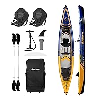 Spatium 2/1 Person Inflatable Kayak Leisure Kayak Aluminum Paddle with Air Cylinder Seat Foot Pedal Travel Backpack