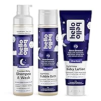 Hello Bello Baby Sleep Sweet Bath Bundle | Premium Bubble Bath, Shampoo & Wash, and Lotion to Promote Bedtime with Lavender and Chamomile I Sleep Sweet Scent | 3 Count