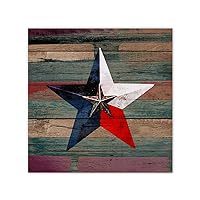 Texas Lone Star Home Map Framed Canvas Paintings Western Country Barn Star Distressed Framed Canvas Pictures Print Home Décor Housewarming Gift for Bathroom Living Room Over Couch 12x12 Inch