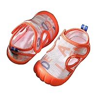 Kids Sandals Boys Letter Print Breathable Skin-Friendly First Walking Toddle Shoes Baby Mesh Soft Sole Comfy Sneakers