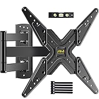 TV Mount, Full Motion TV Wall Mount Swivel Tilt for 26-60 Inch TVs and Monitors up to 70lbs, Single Stud Corner Outdoor Wall Mount TV Bracket Articulating Extension Leveling Max VESA 400X400mm